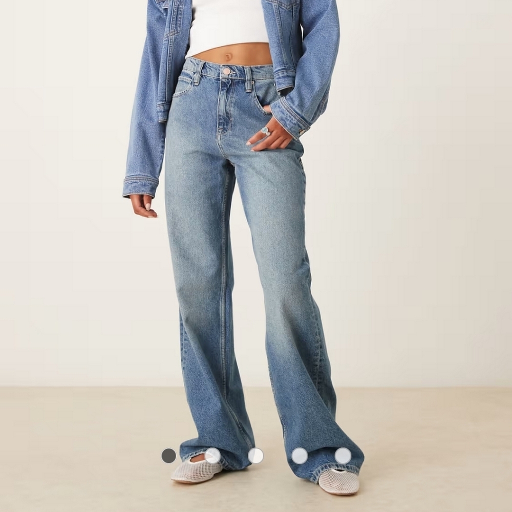 Free People Light Blue Wide Leg Jeans - Picture 2 of 10